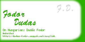 fodor dudas business card