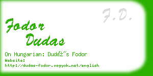 fodor dudas business card